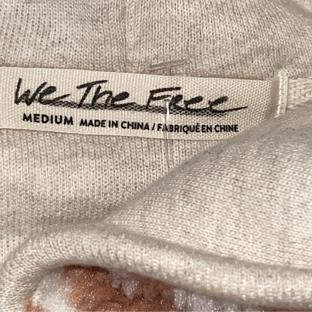 FREE PEOPLE WE THE FREE Canyon Moon Cardi Coat Teddy Oversize Ivory zip up Sz M - Picture 10 of 12